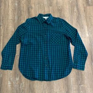 Old Navy Long Sleeve Button Down Plaid Shirt-Sz Lg